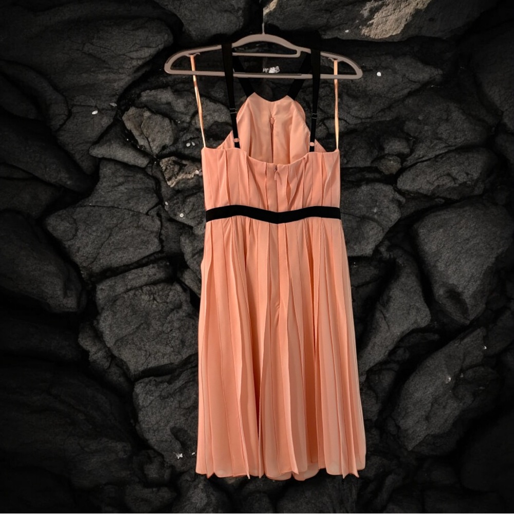 BCBGMaxAzria Coral Backless Dress with Black Accents - Picture 3 of 7